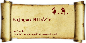 Hajagos Milán névjegykártya